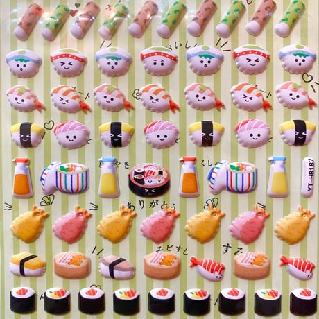 お寿司① ぷっくりシール　SUSHI STICKER