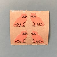 ピンク 猫 シール ザラザラ　PINK CAT STICKER