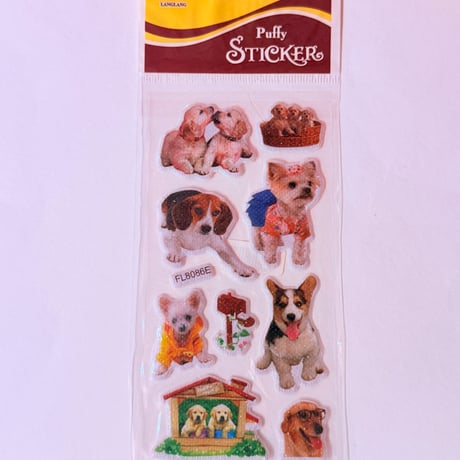 犬 ぷっくり ステッカー  DOG PUFFY STICKER