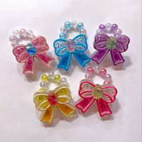 キラキラリボン ビーズリング　SPARKLY RIBBON BEADED RING