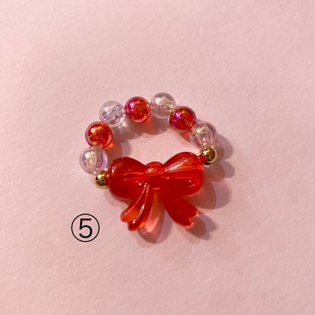 リボン ビーズリング　RIBBON BEADED RING