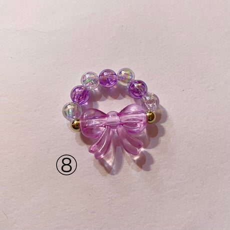 リボン ビーズリング　RIBBON BEADED RING