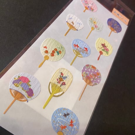 奥山商会 和風シール うちわ JAPANESE STICKER