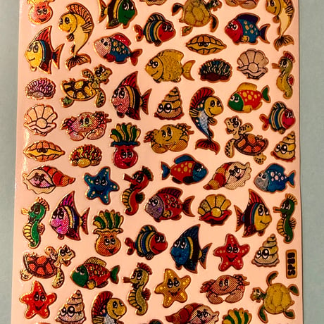 海の生き物 ⑭ キラキラ シール SEA ANIMAL STICKER