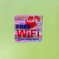 FREE Wi-Fi 赤 シール キラキラ Wi-Fi RED STICKER