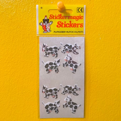 牛ザラザラ シール パッケージ入り　COW STICKER PACKAGE
