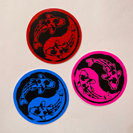 陰陽 鯉 シール YIN-YANG CARP STICKER