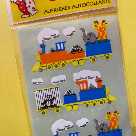 動物と機関車 シール パッケージ入り ANIMAL AND TRAIN STICKER PACKAGE