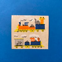 動物と機関車 シール ザラザラ ANIMAL AND TRAIN STICKER