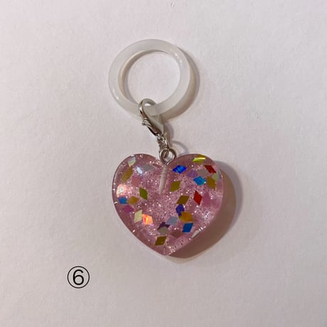 キラキラハートチャーム　GLITTER HEART CHARM