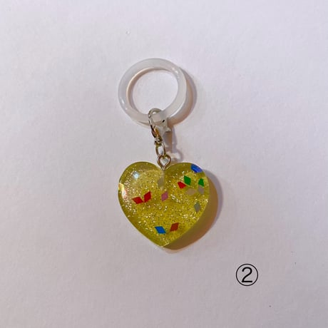 キラキラハートチャーム　GLITTER HEART CHARM