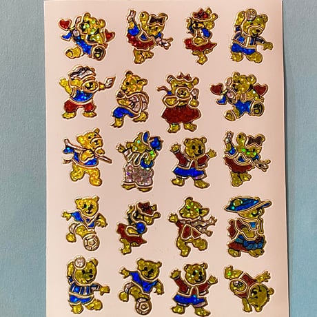 金色のクマ キラキラ シール  GOLD COLOR BEAR STICKER