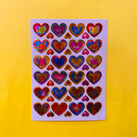 ハート カラフル 英語 ⑤ キラキラ シール COLOR HEART ENGLISH STICKER  のコピー