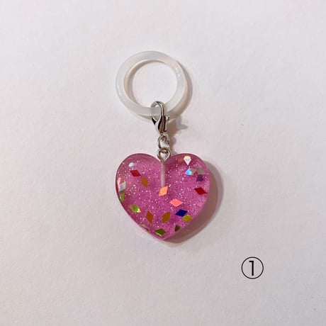 キラキラハートチャーム　GLITTER HEART CHARM