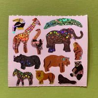 ミニ動物園 シール プリズム　MINI ZOO ANIMALS STICKER PRISM