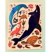 海の生き物 ⑬ キラキラ シール SEA ANIMAL STICKER