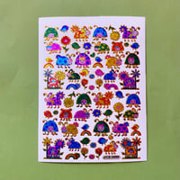 てんとう虫　花　鳥 キラキラ シール LADYBUG FLOWER STICKER