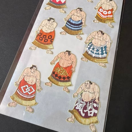 奥山商会 和風シール 浮世絵相撲 JAPANESE STICKER