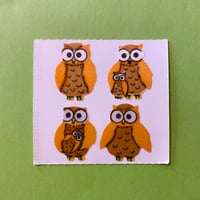 フクロウ② ザラザラ シール　OWL STICKER
