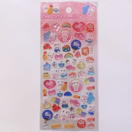 猫と食べ物②　プリズム ぷっくりシール CATS AND FOOD STICKER