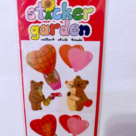 Sticker Garden★ 気球に乗ったクマ BALLOON BEAR