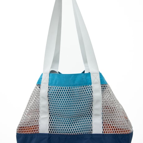 R/V ウォッシャブルメッシュ4wayトート【TURQUOISExORANGE(NAVY)】