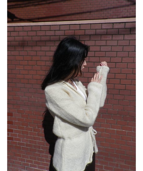 HAND KNITTED WAIST CORD CARDIGAN