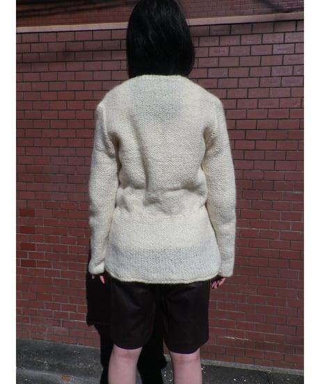 HAND KNITTED WAIST CORD CARDIGAN
