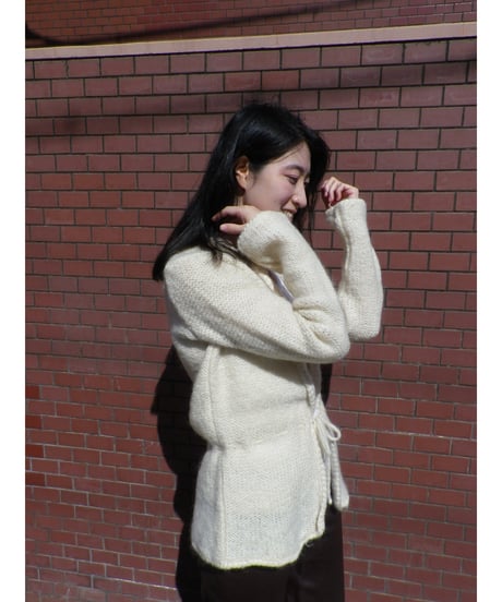 HAND KNITTED WAIST CORD CARDIGAN