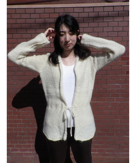 HAND KNITTED WAIST CORD CARDIGAN