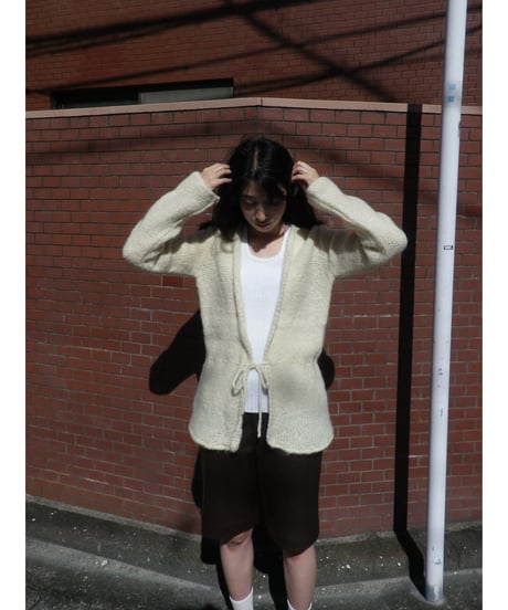 HAND KNITTED WAIST CORD CARDIGAN