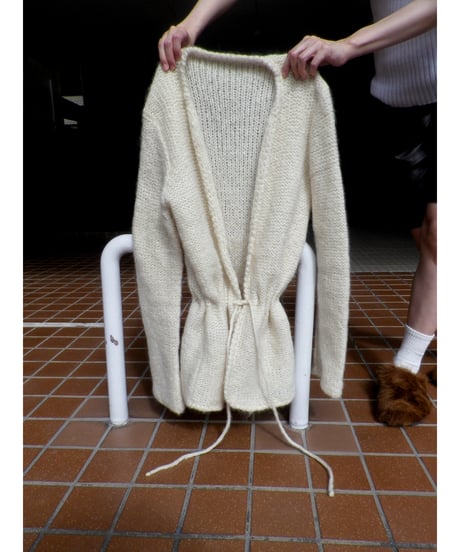 HAND KNITTED WAIST CORD CARDIGAN