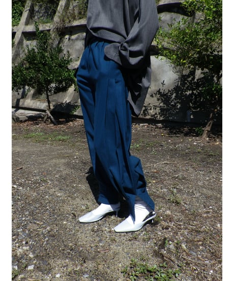 80S EU PLEATS WOOL PANTS
