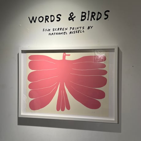 「FREE BURD (IN ROSE)」 silk screen print by Nathaniel Russell