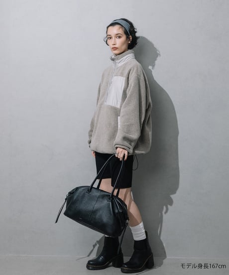 【B-26416】BEAURE Cow Leather Large Boston Bag｜カウレザー ラージ ボストンバッグ