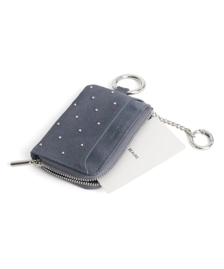 【B-26403】BEAURE Studs Suede Fragment Case｜スタッズ スエード フラグメントケース