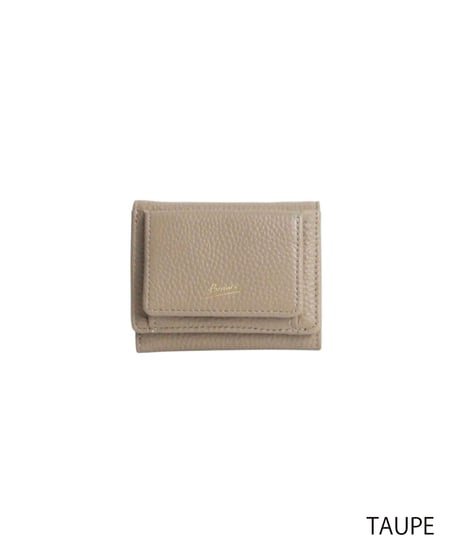 【B-26401】BEAURE COW LEATHER MINI WALLET｜カウレザー 三つ折り ミニ ウォレット