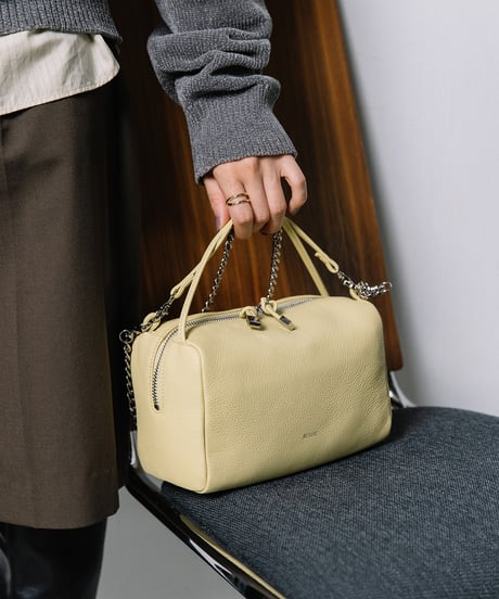 【B-26411】BEAURE Cow Leather 2WAY Chain Shoulder Bag｜カウレザー 2WAY チェーン ショルダーバッグ