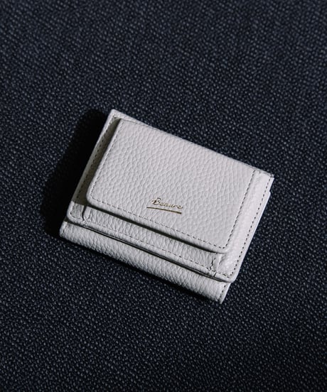 【B-26401】BEAURE COW LEATHER MINI WALLET｜カウレザー 三つ折り ミニ ウォレット