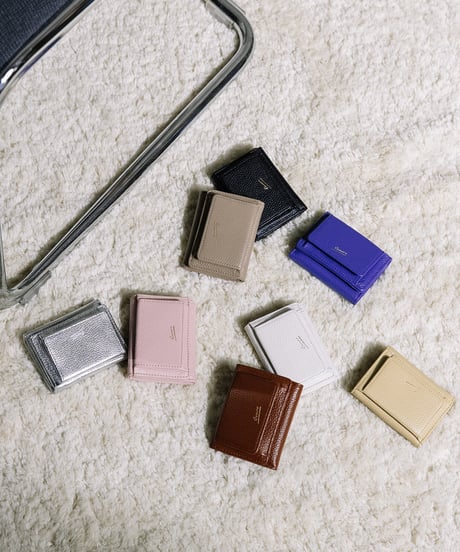 【B-26401】BEAURE COW LEATHER MINI WALLET｜カウレザー 三つ折り ミニ ウォレット