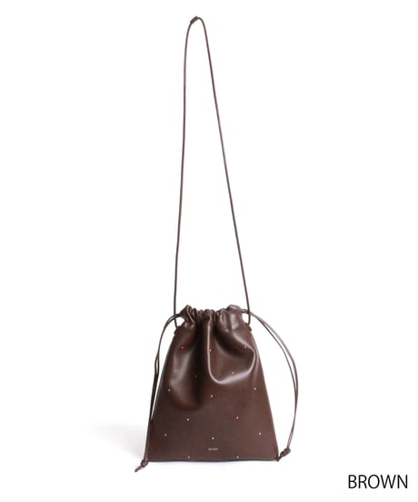 【B-26427】BEAURE STUDS SHEEP LEATHER SHOULDER BAG｜スタッズ シープレザー ショルダーバッグ