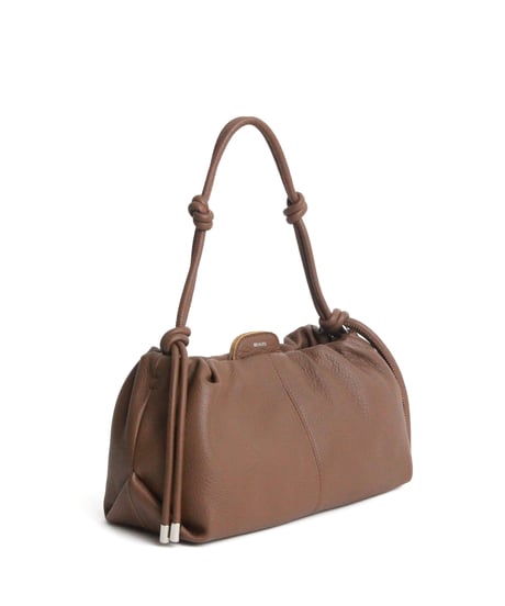 【B-26414】BEAURE Cow Leather Gather Shoulder Bag｜カウレザー ギャザー ショルダーバッグ