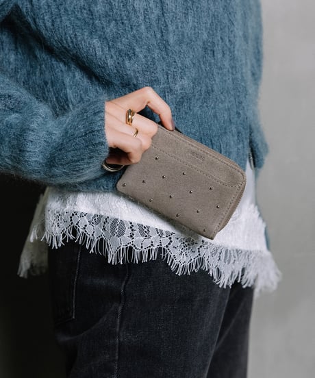 【B-26403】BEAURE Studs Suede Fragment Case｜スタッズ スエード フラグメントケース