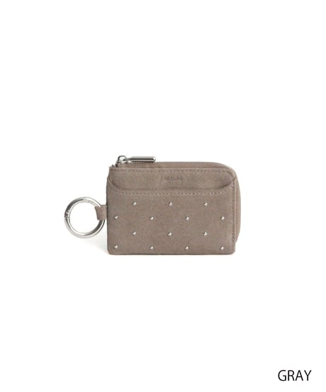 【B-26403】BEAURE Studs Suede Fragment Case｜スタッズ スエード フラグメントケース