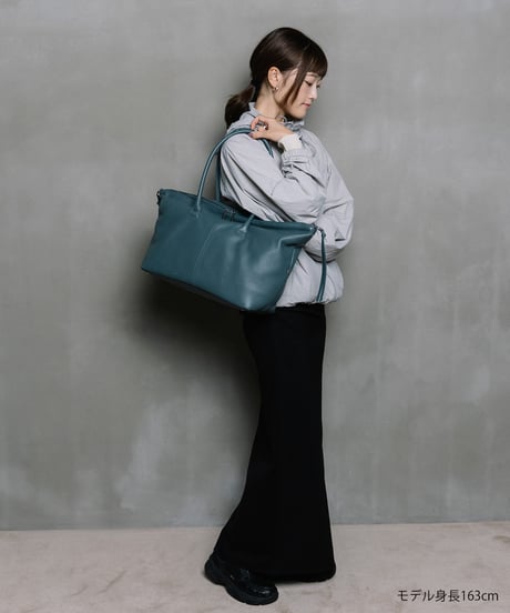 【B-26416】BEAURE Cow Leather Large Boston Bag｜カウレザー ラージ ボストンバッグ