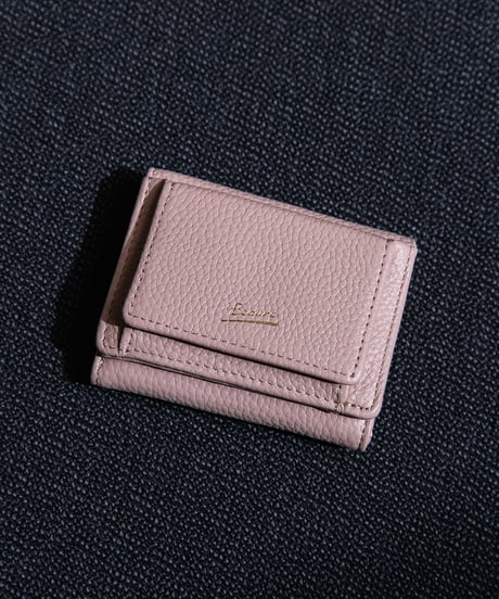 【B-26401】BEAURE COW LEATHER MINI WALLET｜カウレザー 三つ折り ミニ ウォレット