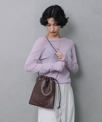 【B-26427】BEAURE STUDS SHEEP LEATHER SHOULDER BAG｜スタッズ シープレザー ショルダーバッグ