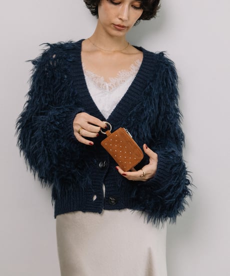 【B-26403】BEAURE Studs Suede Fragment Case｜スタッズ スエード フラグメントケース