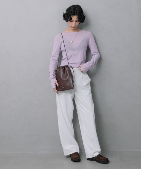 【B-26427】BEAURE STUDS SHEEP LEATHER SHOULDER BAG｜スタッズ シープレザー ショルダーバッグ