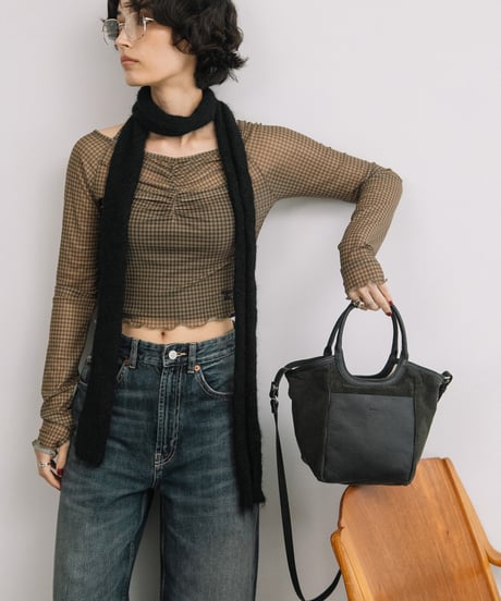 【B-26361】BEAURE コーデュロイ×コットン リバーシブル2WAYバッグ